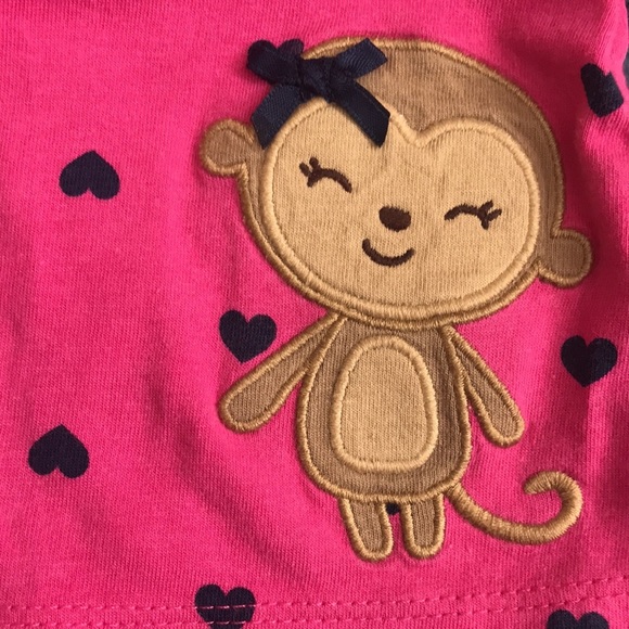 🌸3/$10🌸Child of Mine baby girl long sleeve shirt with 🙉 Monkey 0-3M🌸 - Picture 3 of 4